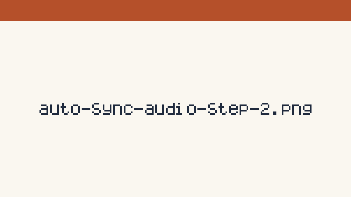 右键菜单里的 Auto Sync Audio